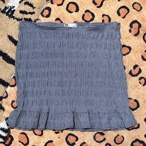 Women's Smocked Ruffle Hem Skirt - Black and White